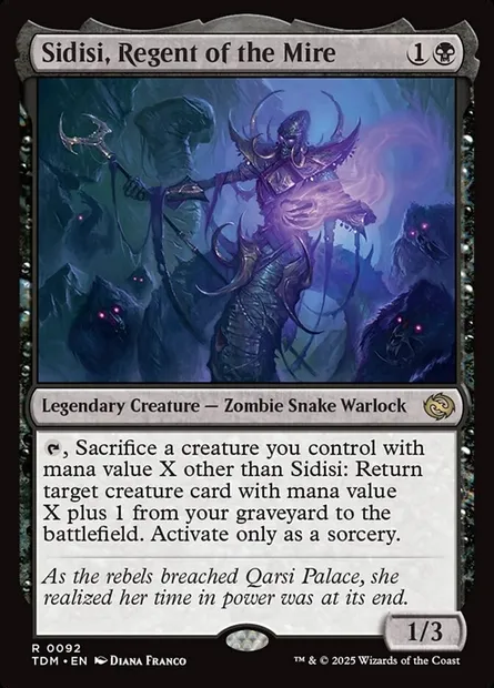 Sidisi, Regent of the Mire, Magic card TDM 92 — Tarkir: Dragonstorm set