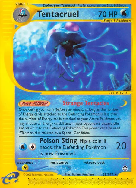 Tentacruel, Pokémon card AQ 38 — Aquapolis set