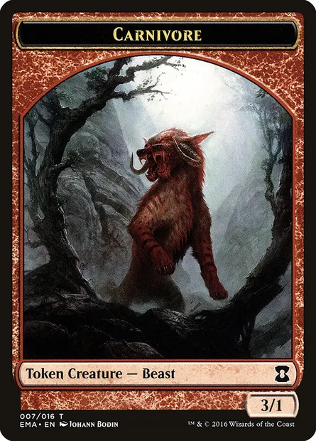 Carnivore, carte Magic TEMA 7 — extension Eternal Masters Tokens