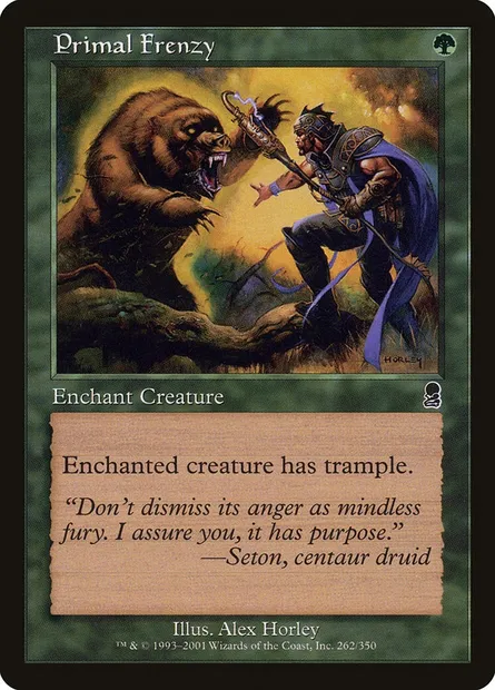 Frénésie primale, carte Magic ODY 262 — extension Odyssée