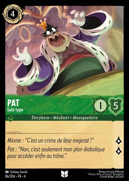 Pat - Sale type, carte Disney Lorcana CH4-086 — extension Le Retour d'Ursula