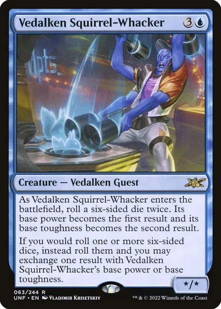 Vedalken Squirrel-Whacker, carte Magic UNF 63 — extension Unfinity