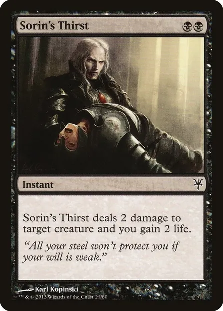 Sorin's Thirst, Magic card DDK 21 — Duel Decks: Sorin vs. Tibalt set