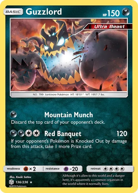 Guzzlord, Pokémon card CEC 136 — Cosmic Eclipse set