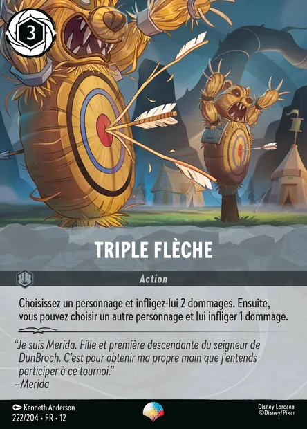 Triple flèche, carte Disney Lorcana CH12-222 — extension Contrées Inconnues