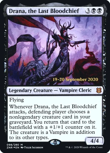 Drana, the Last Bloodchief, Magic card PZNR 98s — Zendikar Rising Promos set