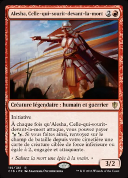 Alesha, Celle-qui-sourit-devant-la-mort, carte Magic C16 119 — extension Commander 2016