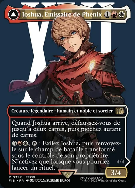 Joshua, Émissaire de Phénix // Phénix, Primordial du feu, carte Magic FIN 397 — extension Final Fantasy