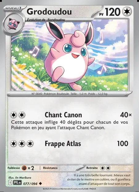 Grodoudou, carte Pokémon PFL 077 — extension Flammes Fantasmagoriques