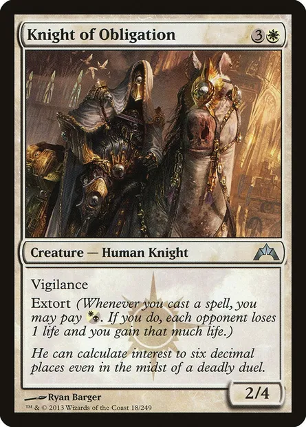 Knight of Obligation, Magic card GTC 18 — Gatecrash set