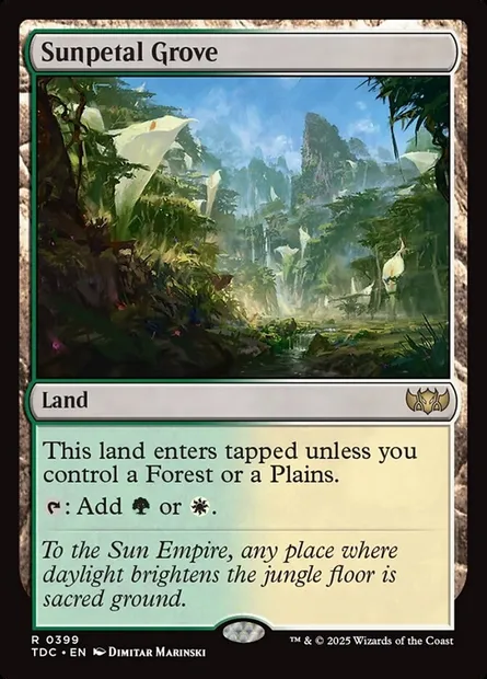 Sunpetal Grove, Magic card TDC 399 — Tarkir: Dragonstorm Commander set