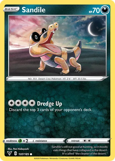 Sandile, Pokémon card VIV 107 — Vivid Voltage set