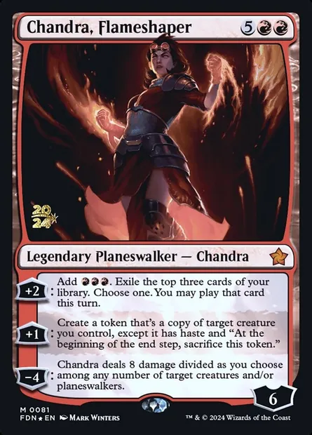 Chandra, forgeflamme, carte Magic PFDN 81s — extension Foundations Promos