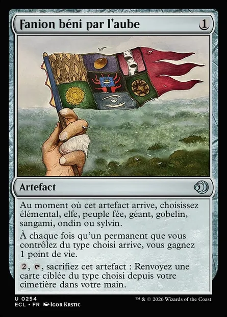 Fanion béni par l'aube, carte Magic ECL 254 — extension Lorwyn Eclipsed