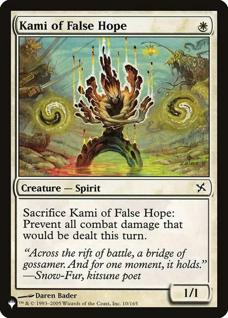 Kami of False Hope, Magic card PLST BOK-10 — The List set