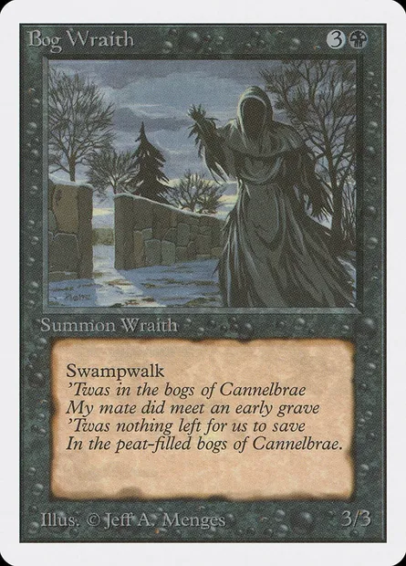 Bog Wraith, Magic card 2ED 96 — Unlimited Edition set
