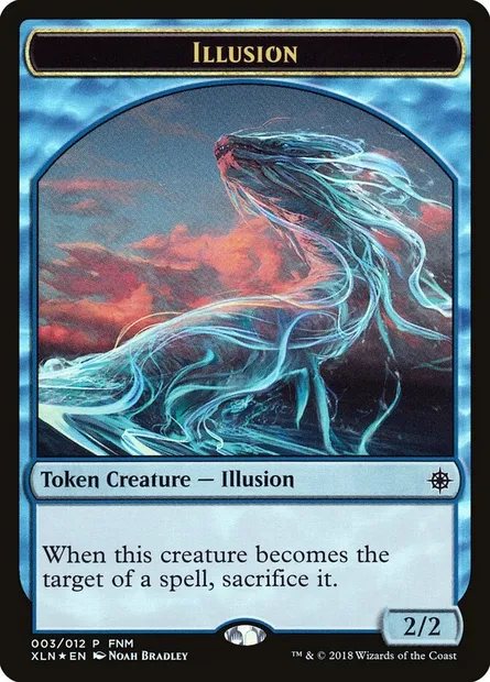 Illusion // Saproling, carte Magic F18 3 — extension Friday Night Magic 2018