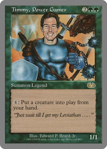 Timmy, Power Gamer, Magic card UGL 68 — Unglued set