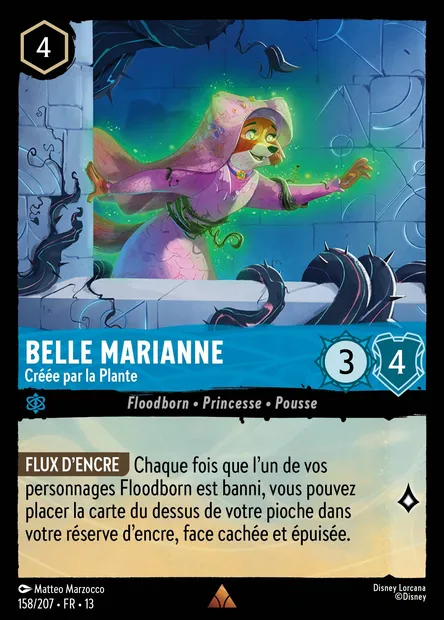 Belle Marianne - Créée par la Plante, carte Disney Lorcana CH13-158 — extension Invasion Epineuse!