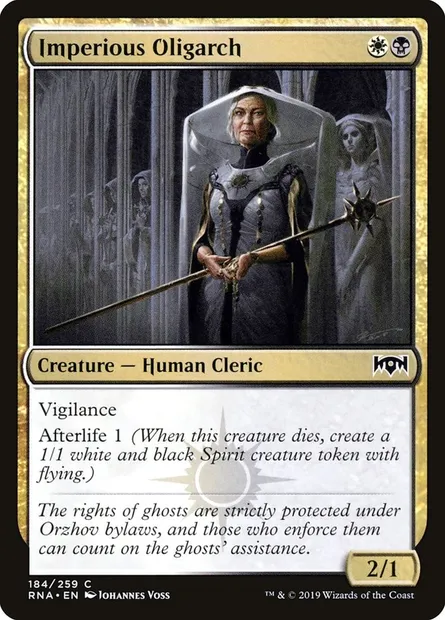 Imperious Oligarch, Magic card RNA 184 — Ravnica Allegiance set