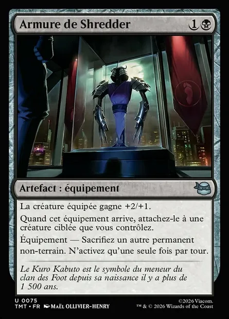 Armure de Shredder, carte Magic TMT 75 — extension Teenage Mutant Ninja Turtles