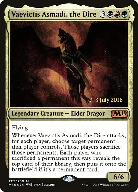 Vaevictis Asmadi, the Dire, Magic card PM19 225s — Core Set 2019 Promos set