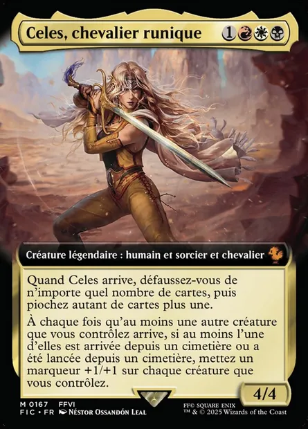 Celes, chevalier runique, carte Magic FIC 167 — extension Final Fantasy Commander