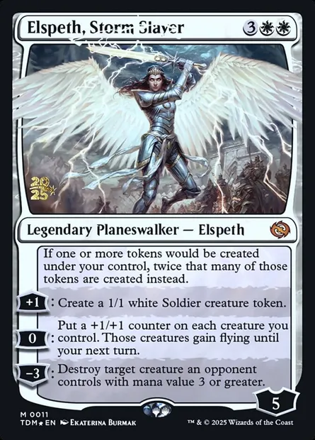 Elspeth, Storm Slayer, Magic card PTDM 11s — Tarkir: Dragonstorm Promos set