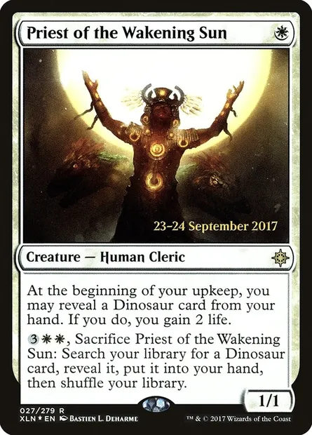 Prêtre du Soleil levant, carte Magic PXLN 27s — extension Ixalan Promos