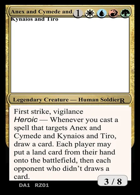 Anax and Cymede & Kynaios and Tiro, carte Magic UNK RZ01a — extension Unknown Event