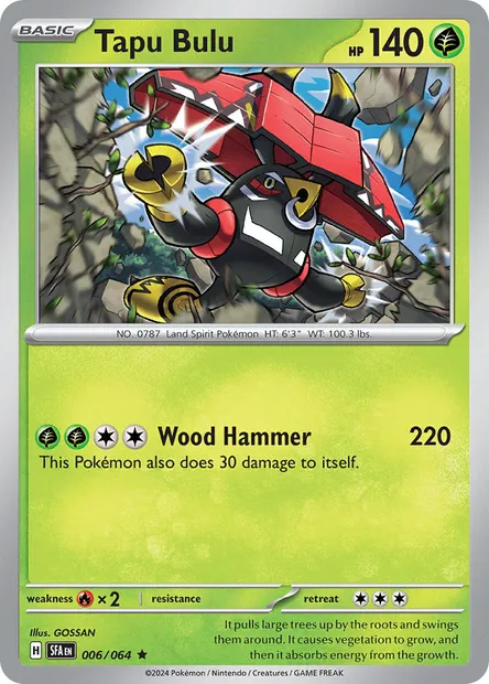 Tapu Bulu, Pokémon card SFA 006 — Shrouded Fable set