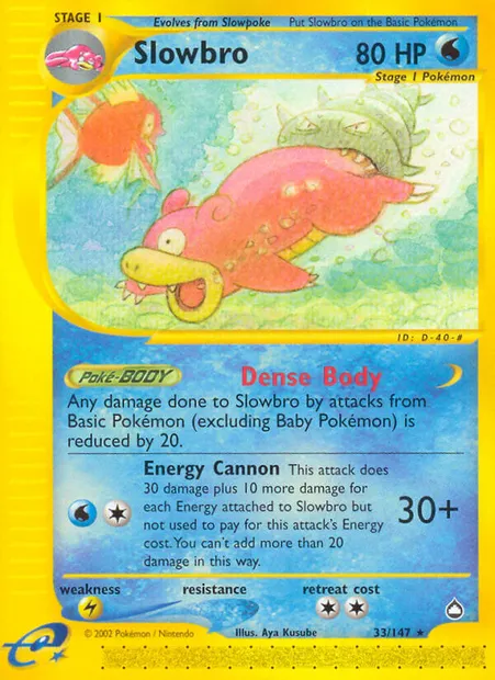 Slowbro, Pokémon card AQ 33 — Aquapolis set