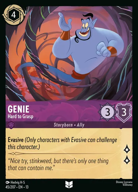 Genie - Hard to Grasp, Disney Lorcana card CH13-045 — Attack of the Vine! set