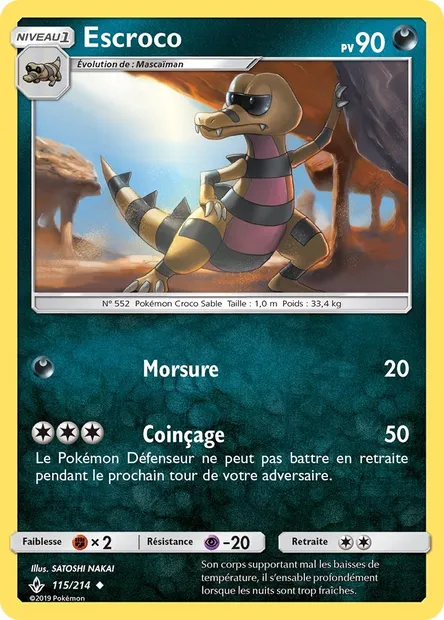 Escroco, carte Pokémon UNB 115 — extension Alliance Infaillible