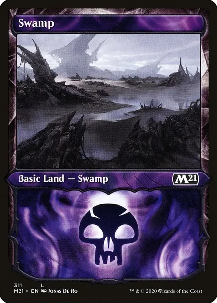 Swamp, Magic card M21 311 — Core Set 2021 set