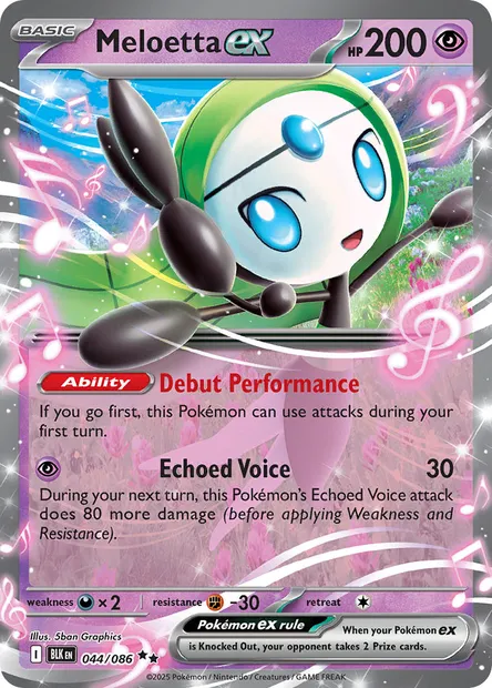 Meloetta ex, Pokémon card BLK 044 — Black Bolt set