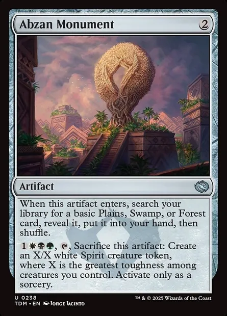 Abzan Monument, Magic card TDM 238 — Tarkir: Dragonstorm set