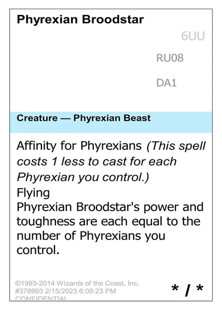 Phyrexian Broodstar, Magic card UNK RU08 — Unknown Event set