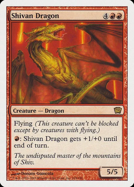 Dragon shivân, carte Magic 9ED 219 — extension Neuvième Edition