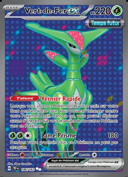 Vert-de-Fer-ex, carte Pokémon TEF 186 — extension Forces Temporelles