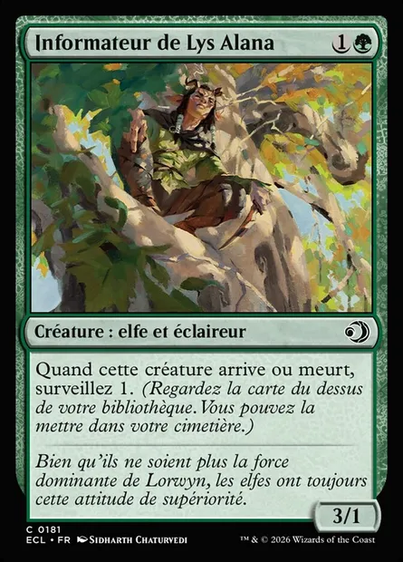 Informateur de Lys Alana, carte Magic ECL 181 — extension Lorwyn Eclipsed