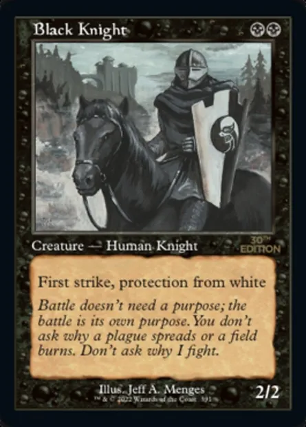 Chevalier noir, carte Magic 30A 391 — extension 30th Anniversary Edition