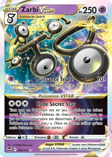 Zarbi VSTAR, carte Pokémon SIT 066 — extension Tempête Argentée