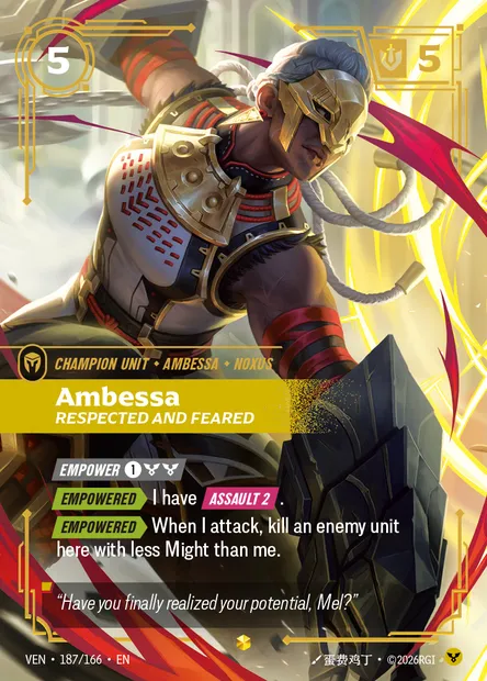 Ambessa, Riftbound card VEN 187 — Vendetta set