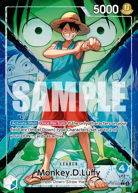 Monkey.D.Luffy, One Piece card OP16-022 — THE TIME OF BATTLE set