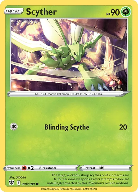 Scyther, Pokémon card ASR 004 — Astral Radiance set
