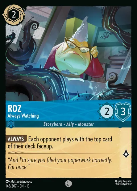 Roz - Always Watching, Disney Lorcana card CH13-145 — Attack of the Vine! set