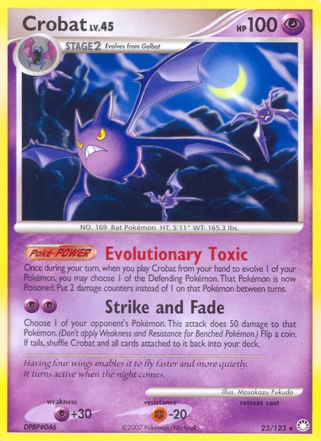 Crobat, Pokémon card MT 23 — Mysterious Treasures set