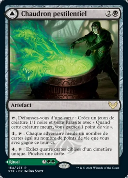 Chaudron pestilentiel // Explosion restauratrice, carte Magic STX 154 — extension Strixhaven: l'Académie des Mages