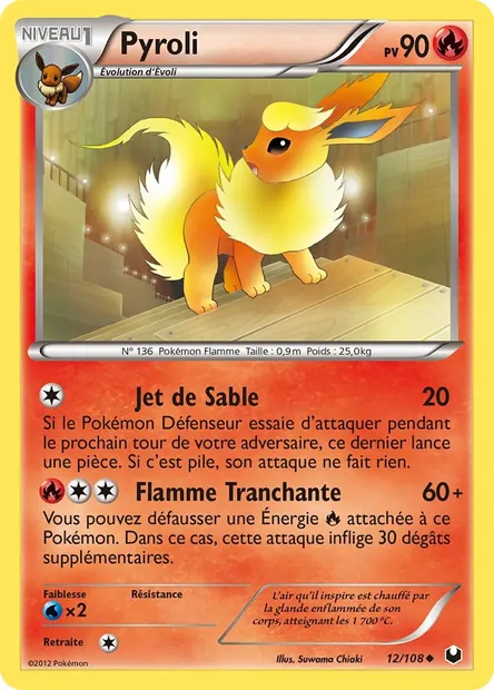 Pyroli, carte Pokémon DEX 12 — extension Explorateurs Obscurs